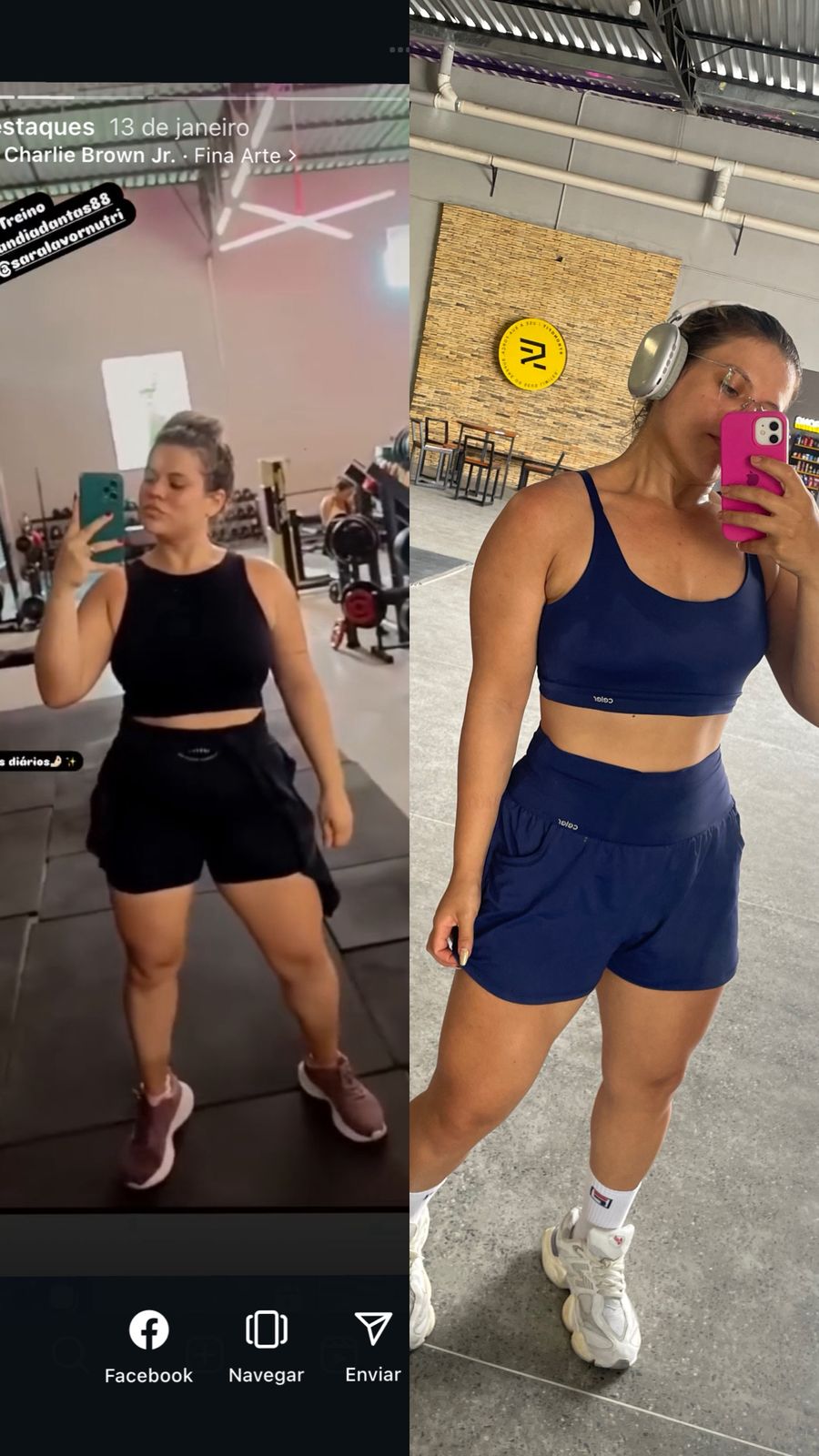 Antes e depois de aluna da Cris Félix