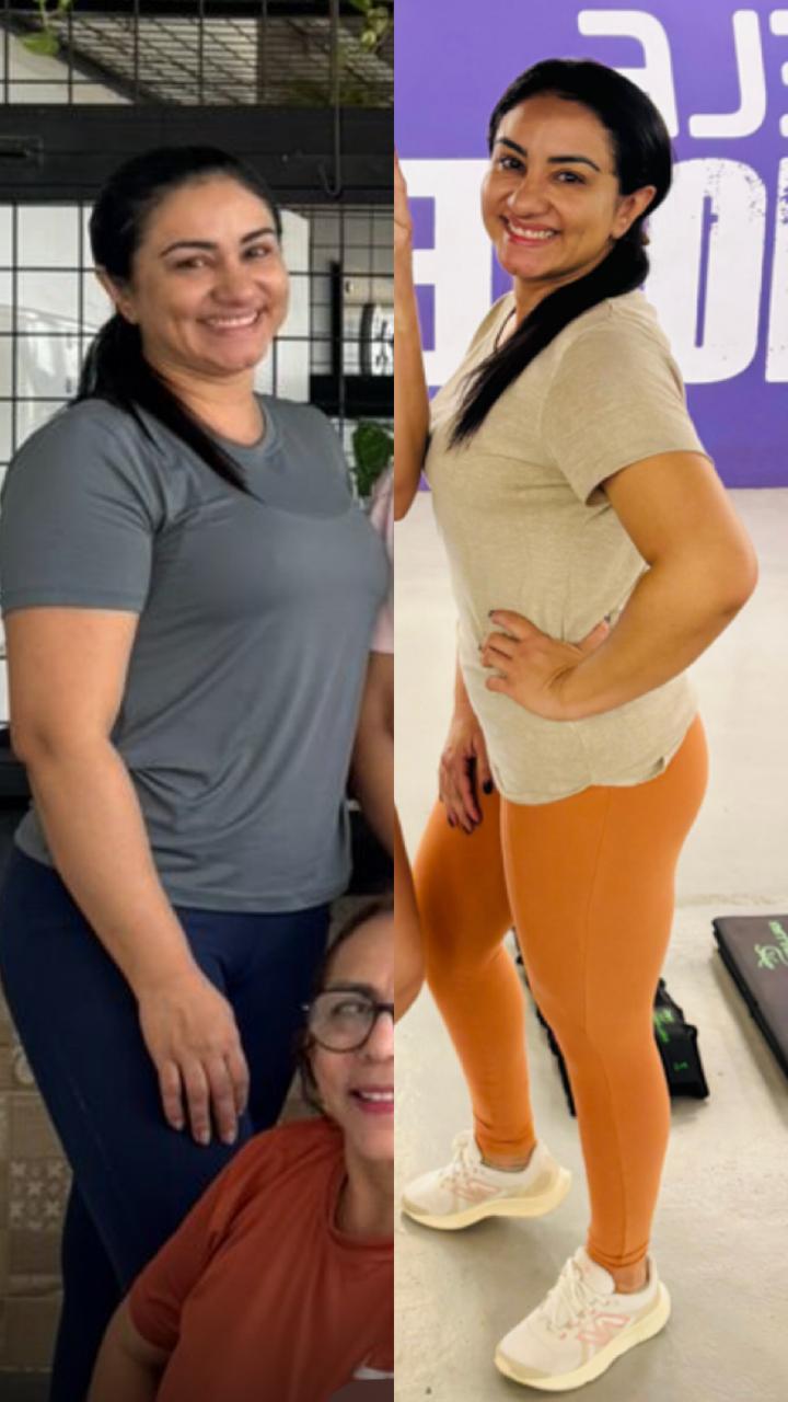 Antes e depois de aluna da Cris Félix